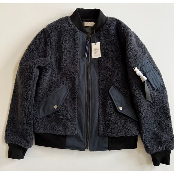 Coach Fleece Ma 1 Jacket Blue Men's 79561 Size 48 NWT $495🛒